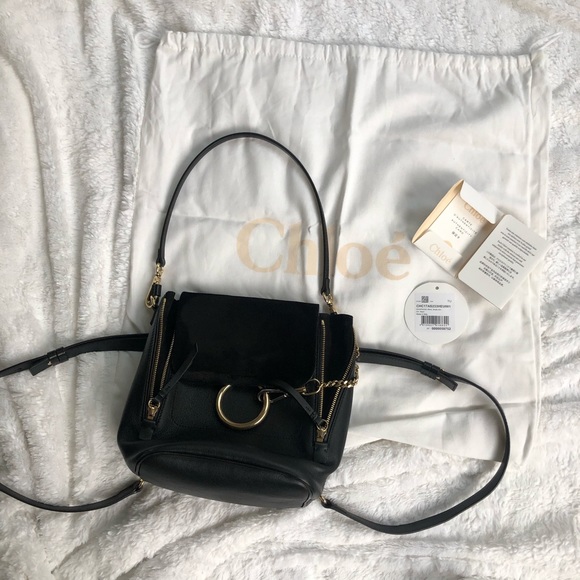 chloe faye black backpack